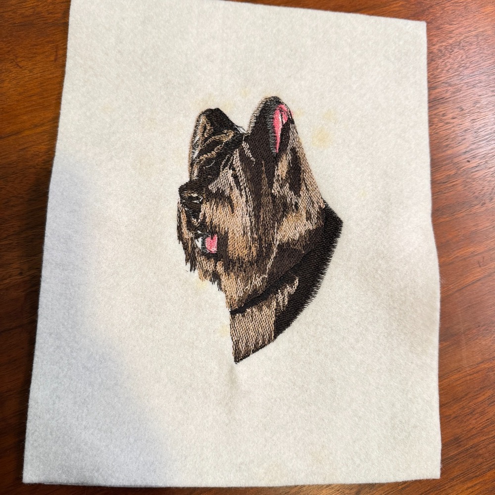 Vintage Briard Dog Breed Head Portrait Sew On Badge Handmade Embroidery